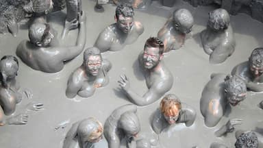 Take a therapeutic mud bath in a mud volcano at El Totumo. This spot is on a lake about halfway between Cartagena and Barranquilla. A strange sensation. You can't sink if you try!