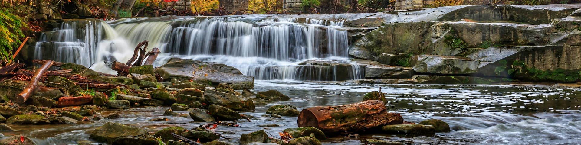 Fall at the Berea scenic triple bridge falls