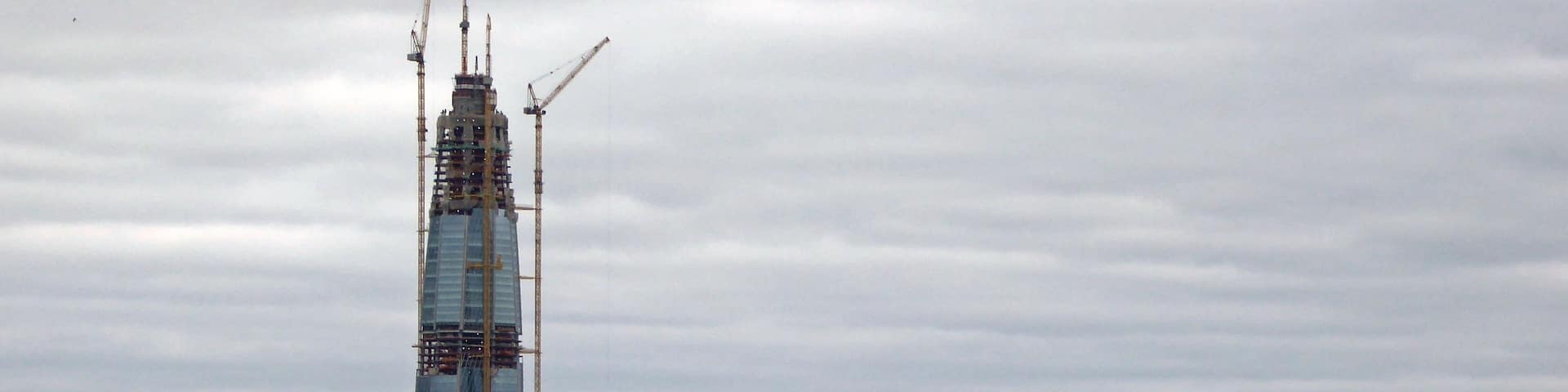 The tower of the Lakhta Centre, St Petersburg will be Europe's tallest building by almost 100 metres once it is completed. It will be almost 150 metres taller than The Shard in London i.e half as much again!