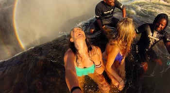 The Devils pool of Victoria Falls!!! Rainbows and waterfalls #africa #zimbabwe #wonderoftheworld