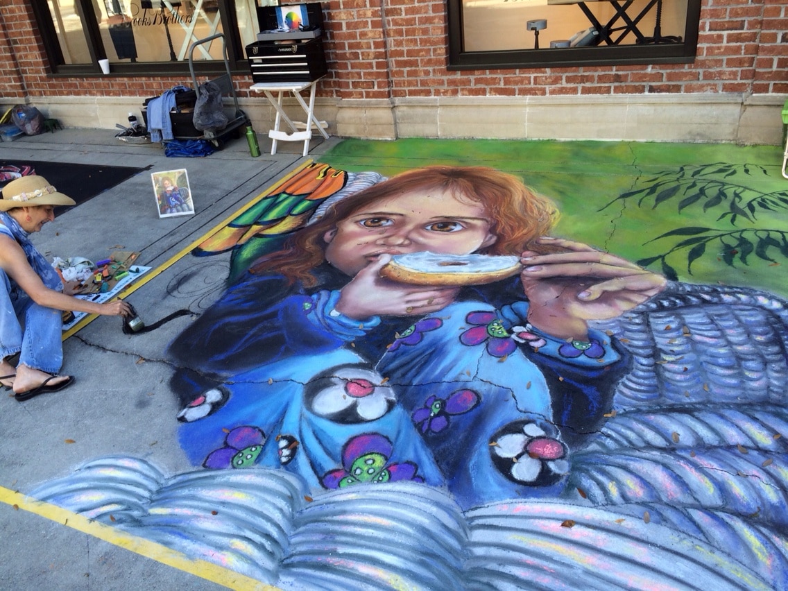 Sidewalk chalkings at Hyde park village.  Amazing how detailed these artists can get with these tools, canvas, and inspirations! Unfortunately, torrential rains next day likely cleansed the artwork.