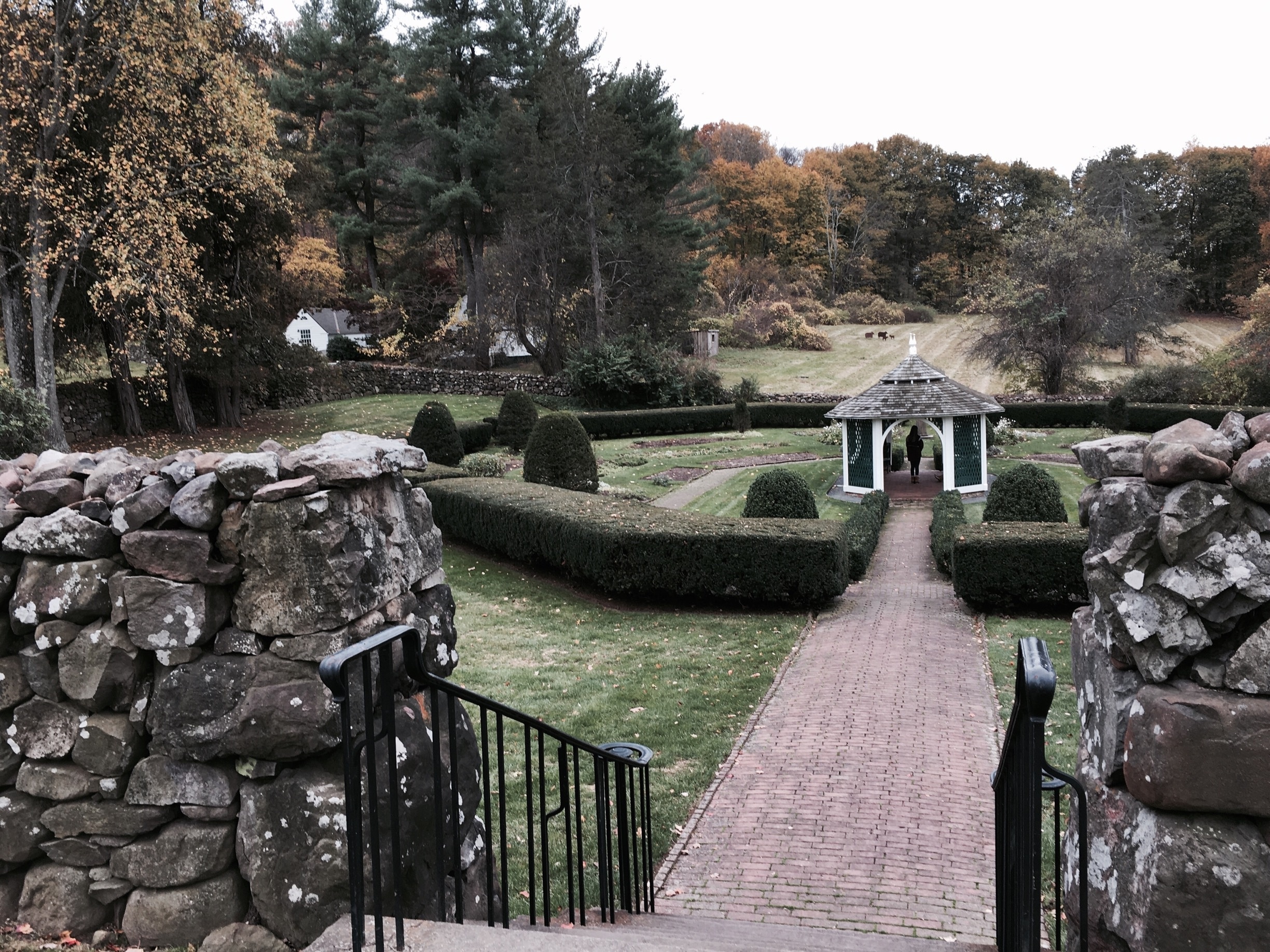 The Sunken Garden at Hill-Stead Museum in Farmington, CT.
What is remarkable about the estate is that the colonial revival home was designed by Theodate Pope Riddle and the art work was collected by her father. The impressionist masterpieces included Monet, Degas, Manet, Whistler, and Cassatt.