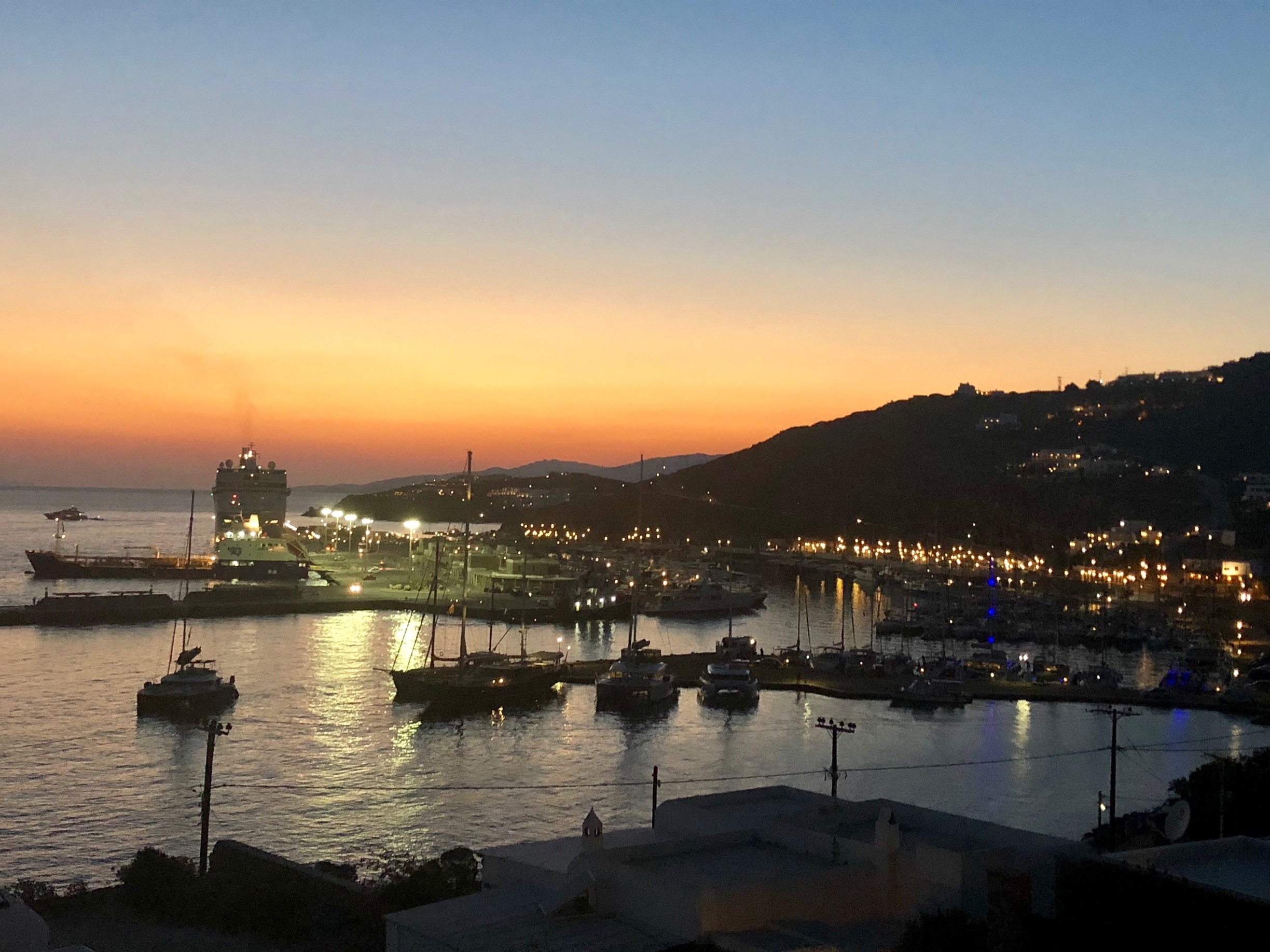 View from the avra studios balcony over new port #avra #avrastudios #mykonos #newport #greece #travels #holiday #europe #tourlos 