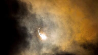 A cloudy 2017's eclipse view in the path of totality.