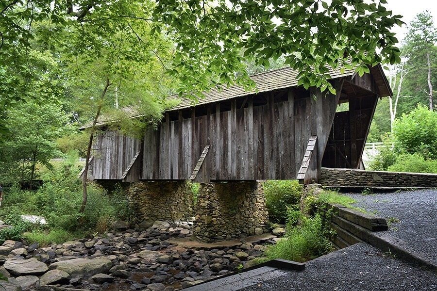 One of only two covered bridges left in NorthCarolina. Beautiful Loop Trail through fairy like forest. #TakeAHike