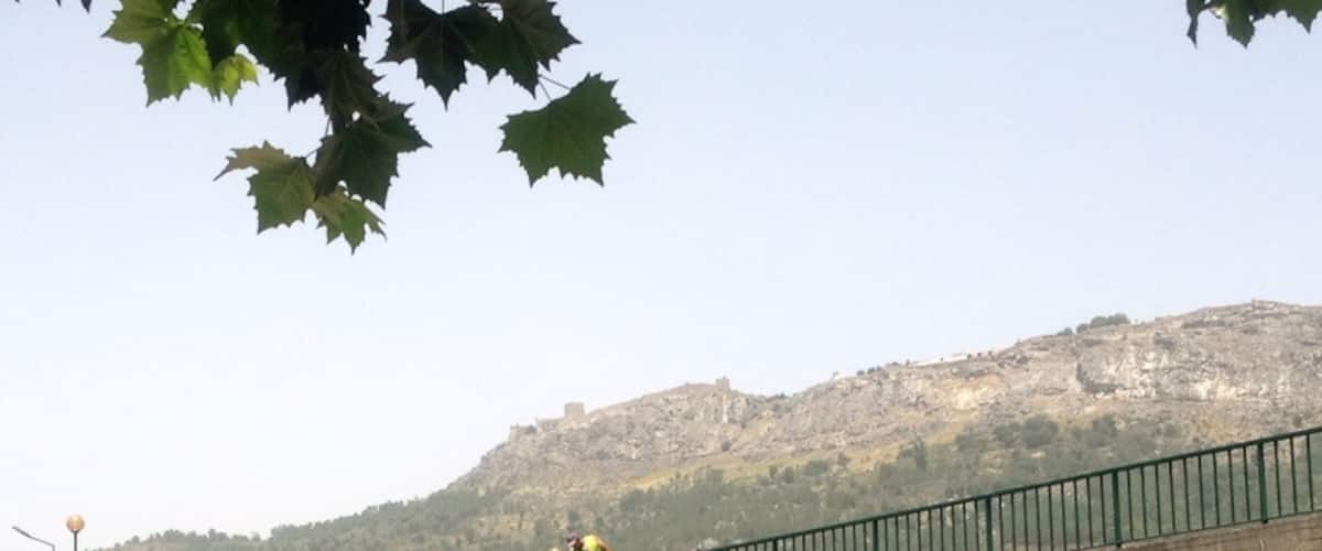 I think I liked the railing in green more than this yellow! Marvão castle up above. The restaurant where this shot was taken is called O Sever and is great. Right alongside is a swimming pool / beach area along the Sever river. Very pleasant.