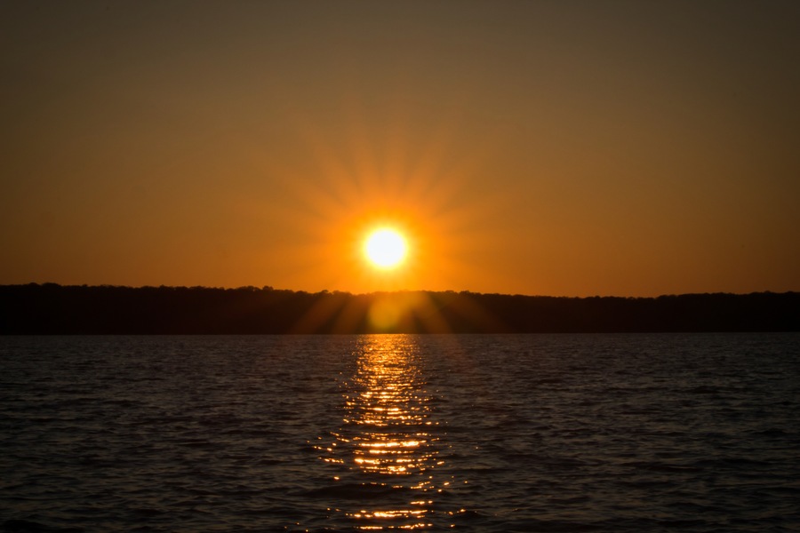 Sunset on Manistique Lake near Curtis, MI.