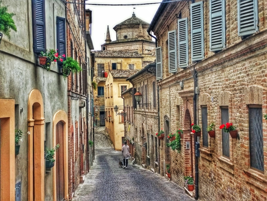 Very nice typically town in the marks, only few tourists in September