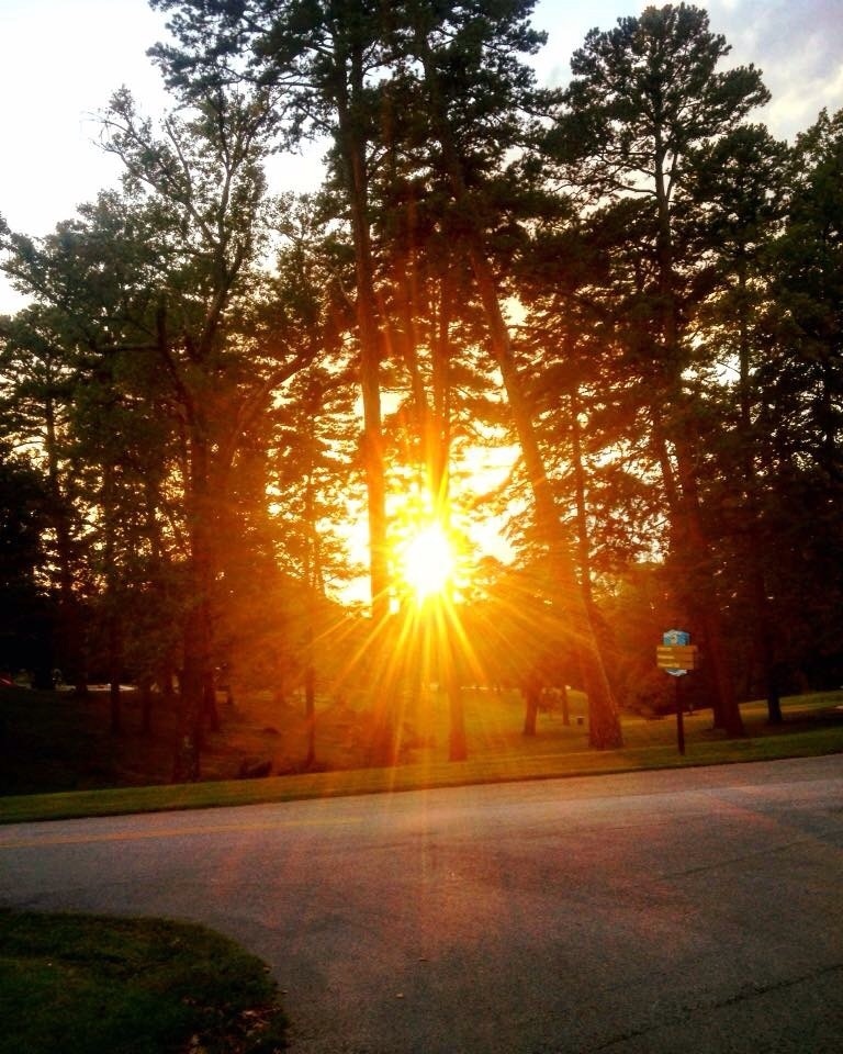 Beautiful sunset in Ballou Park, Danville, Virginia, USA.
