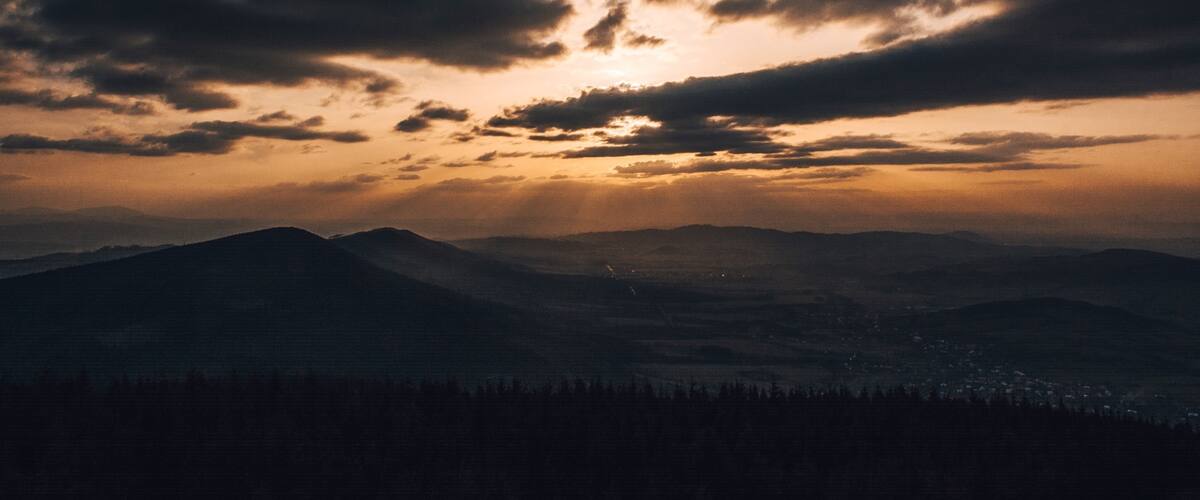 This photo is sunset from lookout tower on Velký Javorník