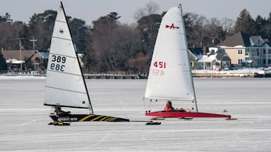 Ice boating on The Toms River.