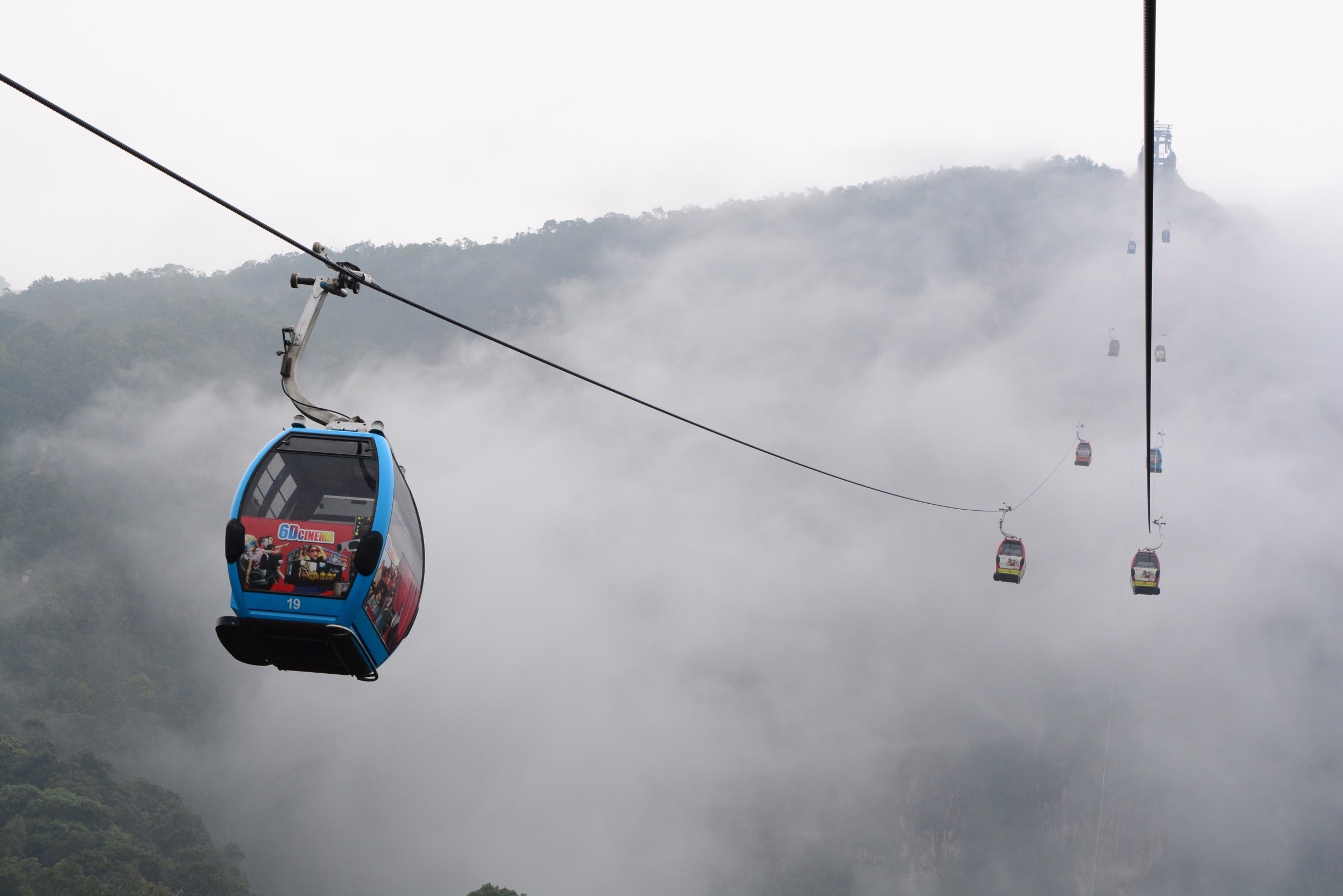 The Langkawi cable car ride in Malaysia. Though the fog obscures some the view, it makes a for a stunning atmosphere.

#Langkawai #Malaysia