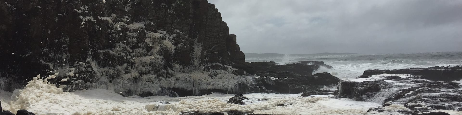This picture doesn't actually show the cathedral rocks but the area is amazing. We went on a grey, windy day and the waves were really strong. There was so much sea foam was floating all around us
