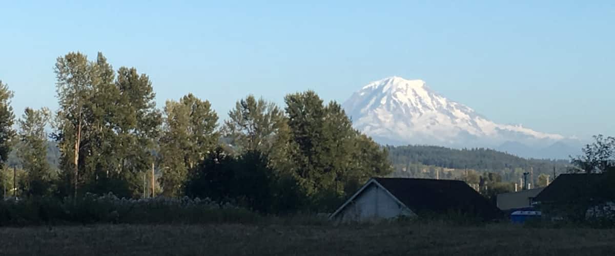 Beautiful town to pull over for a rest and view of Mt. Rainier
