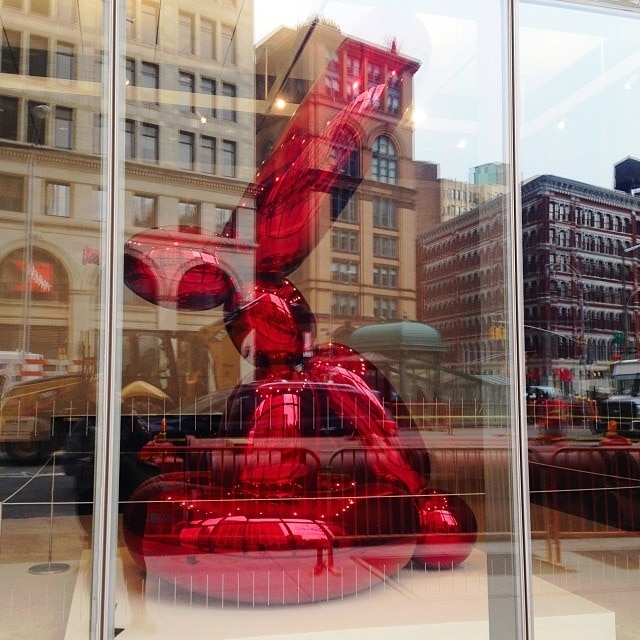 A rabbit by #jeffkoons at #astorplace - #publicart #popart #manhattan #newyork