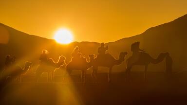 Sunrise in the Sahara. 