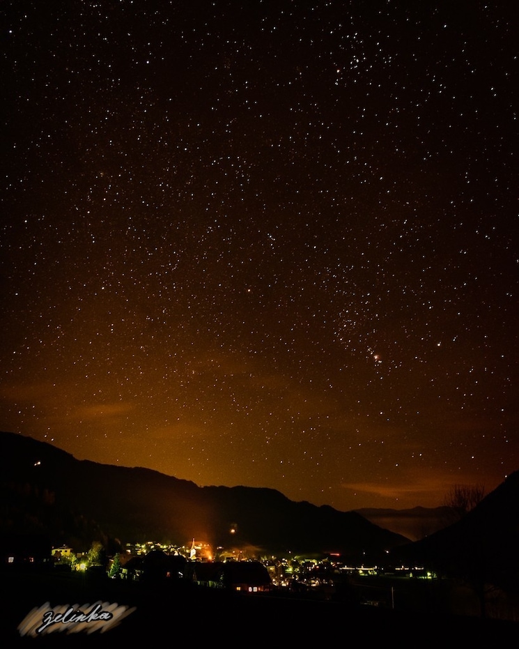 a night shot of the small village of Oberwölz in Austria. #BvsCities #nightPhotography #stars