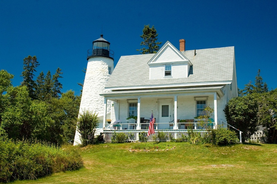 The lighthouse is small and quaint. The views over Penobscot Bay from below the lighthouse are amazing!
