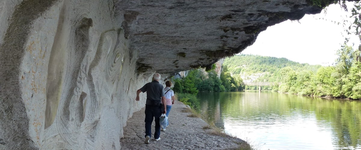 They carved this path into the cliff in order to haul barges along the river. Now there is more artistic carving as well - not as practical but just as interesting...