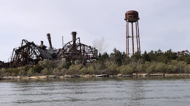 Abandoned in 1972. Crab Island Fish Factory in the Great Bay.