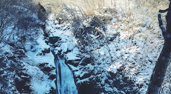 A winter waterfall.  Akiu Falls near Sendai. 