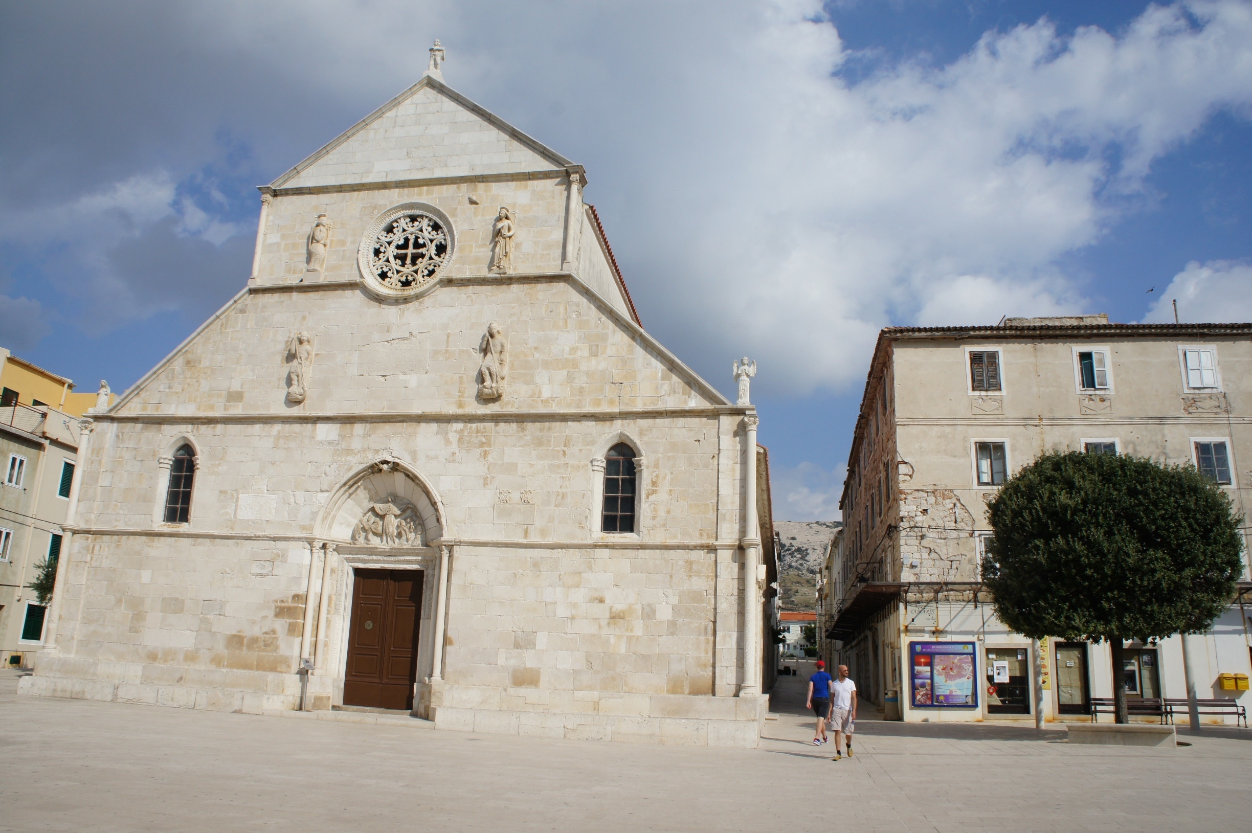 The church of Saint Mary in the center of the town Pag, on Pag island in Croatia.