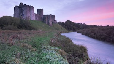 Kidwelly Castle at dawn.