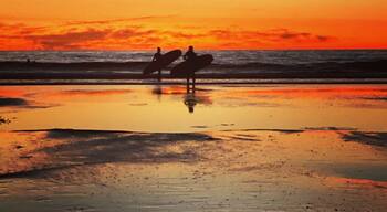 Ocean Beach is a popular surf spot. It made for serendipitous sunset pics!