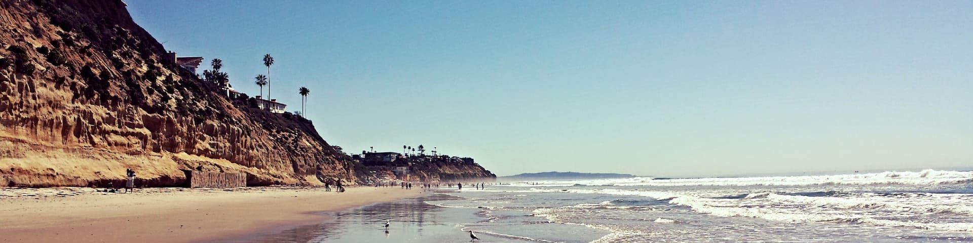 Taking a long walk from Grandview Avenue toward Moonlight State Beach.