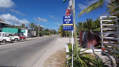 A Bus stop in Nauru. I took the bus to get around, but there were a few times I waited well over an hour. It's supposedly very unpredictable. Luckily, I got a ride from some nice Tongans once.

#OrbitzTravel
