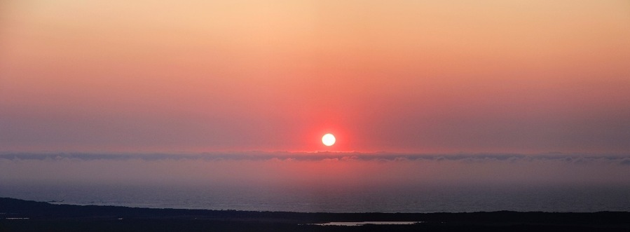 Sunrise over the Indian Ocean from Jupiter Hill (so called, because one of the other volunteers thought the red light on top of the telephone mast was Jupiter on one of the first nights)