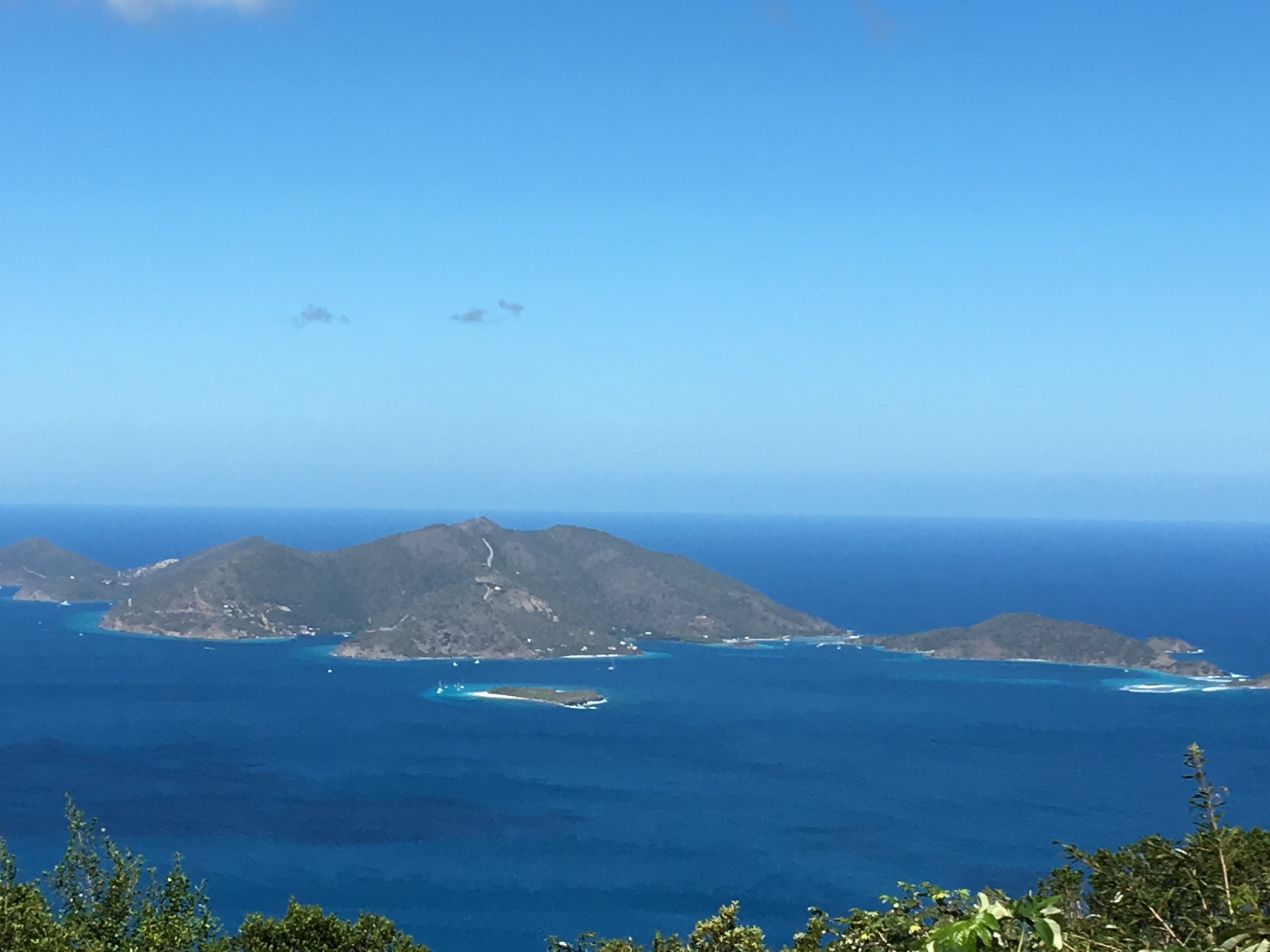 The view of Jost Van Dyke from Sage Mountain on my hike yesterday.