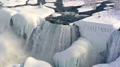 Freezing American Falls, American side (New York State) of Niagara Falls.
#USA #NiagaraFalls #waterfall #river #NorthAmerica #snow #AboveItAll #AmericanFalls