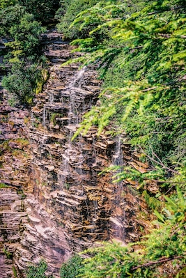 The beginning of this hike at Minnewaska State Park is a bit blah, but once you get to the Verkeerder Kill Falls it is simply breath taking. Honestly, one of the prettiest places I have ever been. There are also amazing ice caves at Minnewaska State Park, which makes it a great day hike. #Adventure #Hiking #Waterfall #Film #FilmPhotography