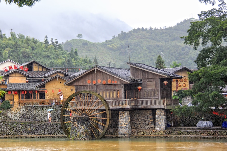 Beautiful village at Hakka Village at Fujian, China #red #redphoto # architecture #travel #China