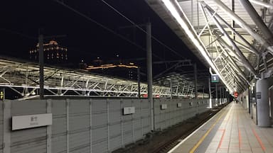 The night view of the platform.