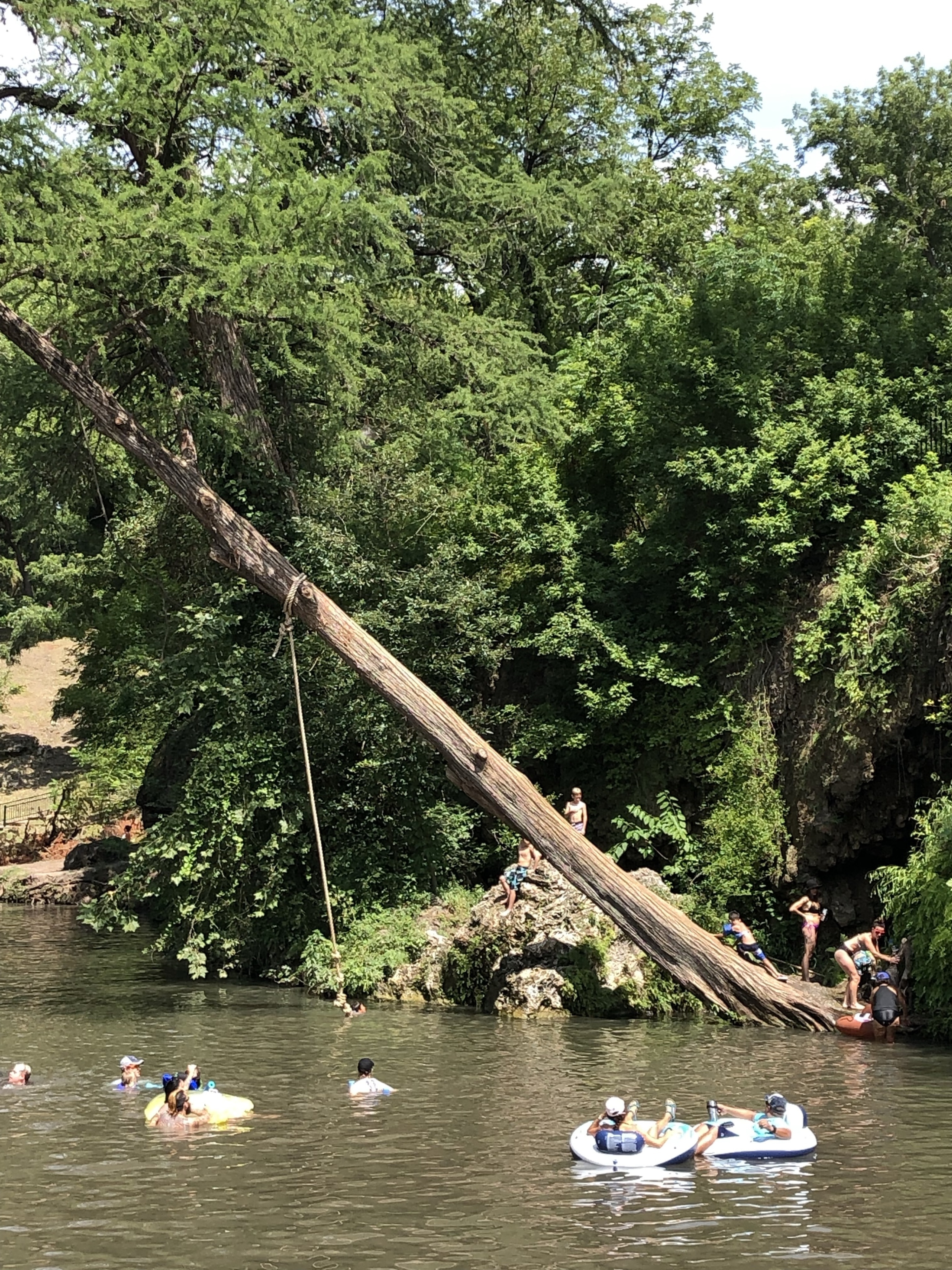 Krause Springs is situated in the center of Texas and has the most unique waterfall and swimming hole.  Best on a hot day since the spring water can be pretty chilly.  The rope swing is an added bonus.