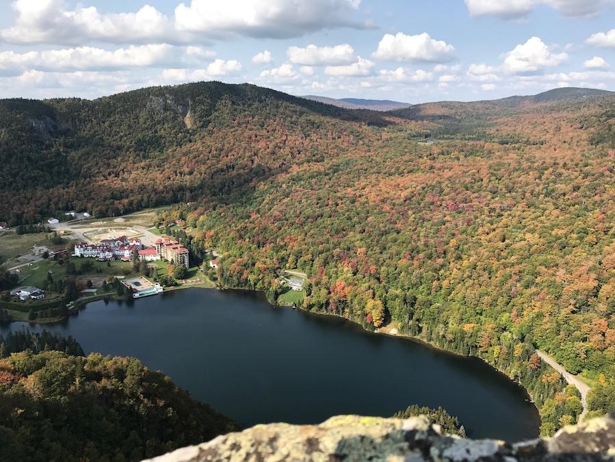 This is Table Rock Trail in northern New Hampshire. It's a short, but steep hike to the top. It takes about 30 minutes to get to the top with a couple of connecting trails as well. The view is breathtaking, as the color of the leaves are already starting to change for the season. Once at the top, you will find yourself on a rock formation several hundred feet above the a beautiful lake with endless mountains as far as the eye can see. If you ever have the chance, take the hour to reflect on all the beautiful things that were placed here for you to take in. Find your happy place, happy hiking!