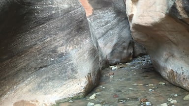 Hike through the slot canyon to the Kanarraville Falls 