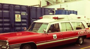 Walking the backlot of of 20th Century Fox and came across this old ambulance, memba when they looked like this?