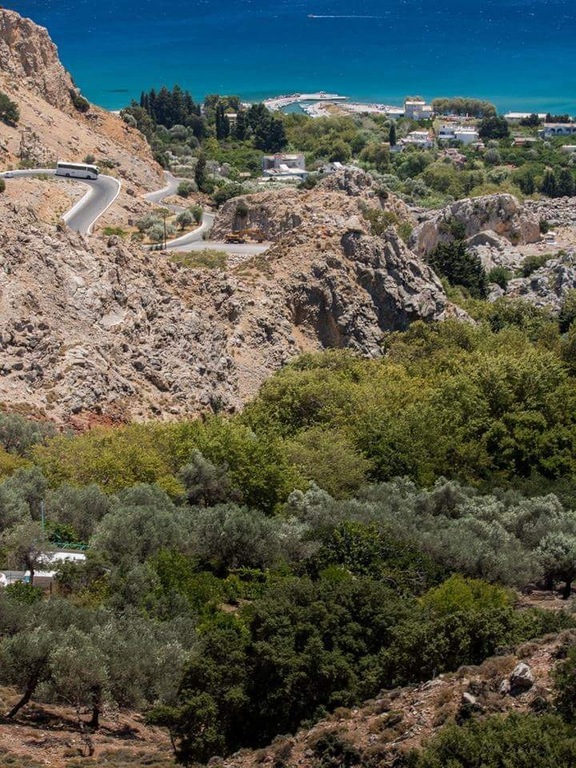 The road down to Stegna, Rhodes.