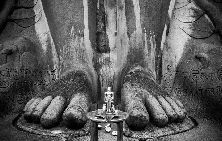 Shravanabelagola, an 80 foot high Jain statue, built in 982 AD.