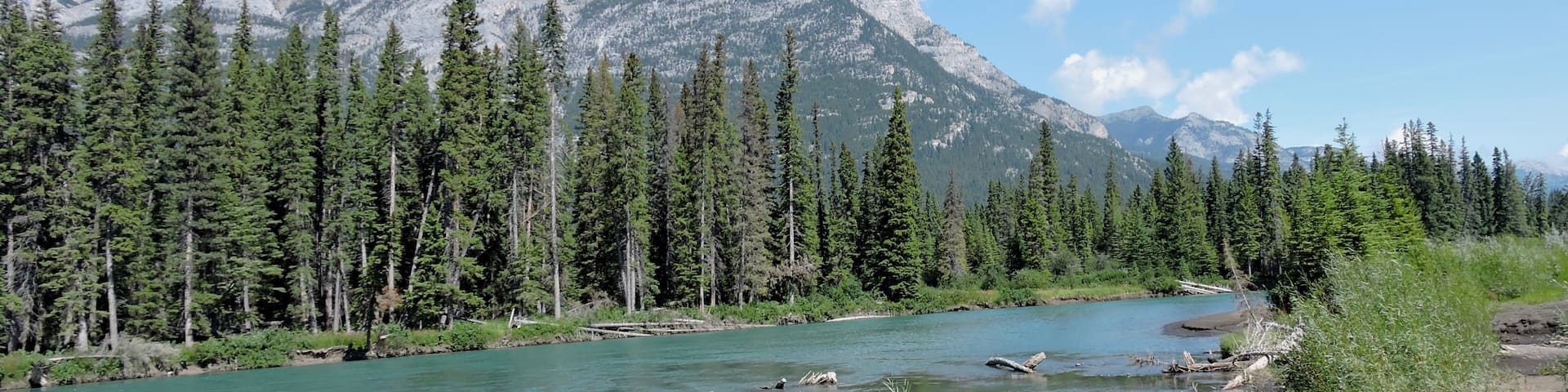 Bow River at Dead Man's Flats, Alberta.
#River
#Mountains