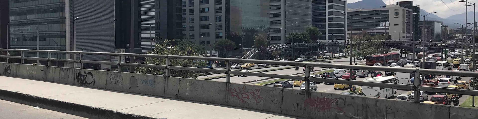 Bogota, Colombia a city of almost 9 million people, Traffic is mandatory and hard to evade.