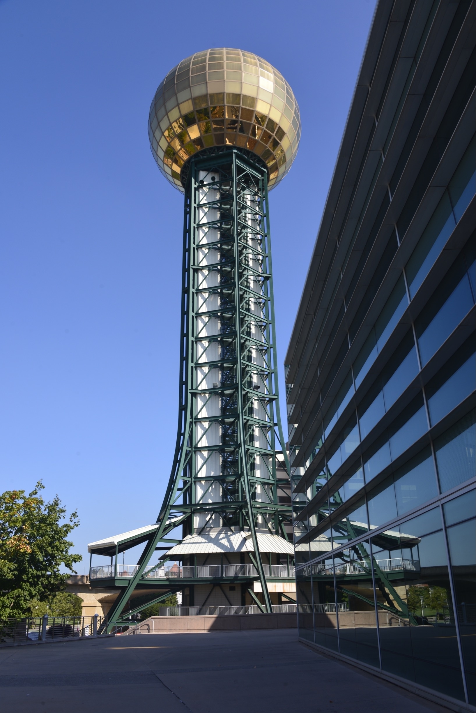 Visit the observation deck for a great view of Knoxville. 

From the city's website:

The Sunsphere was constructed for the 1982 World's Fair and during that time, it served as the symbol to the Fair. It was also home to a full service restaurant and the Observation Deck, which cost $2.00 for the elevator ride up for a visit. The Sunsphere closed to the public with the Fair's end and remained vacant or underutilized for most of its post-fair life. The Sunsphere and the Tennessee Amphitheater are the only structures that remain from the 1982 World's Fair.


