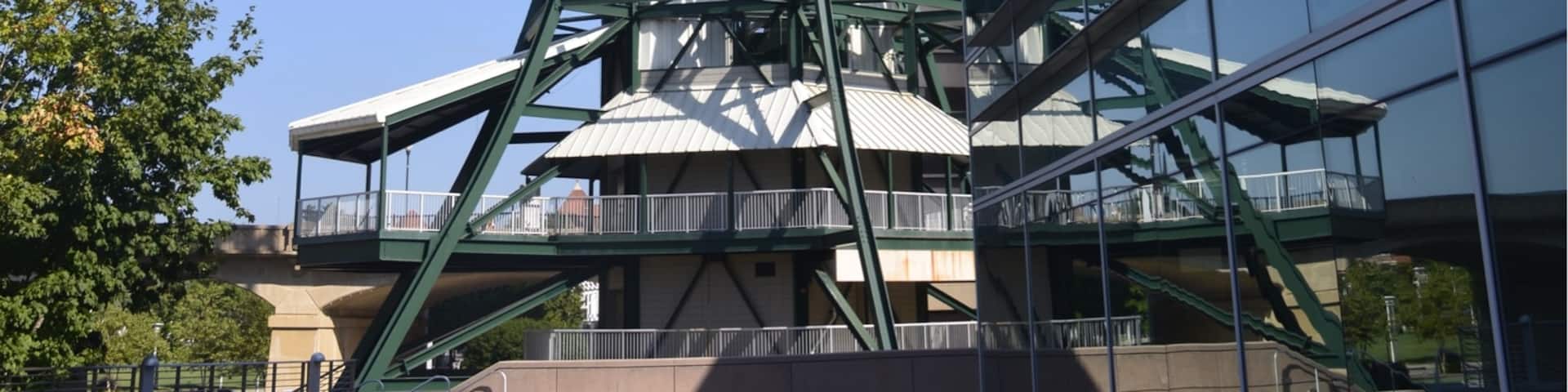 Visit the observation deck for a great view of Knoxville. 
From the city's website:
The Sunsphere was constructed for the 1982 World's Fair and during that time, it served as the symbol to the Fair. It was also home to a full service restaurant and the Observation Deck, which cost $2.00 for the elevator ride up for a visit. The Sunsphere closed to the public with the Fair's end and remained vacant or underutilized for most of its post-fair life. The Sunsphere and the Tennessee Amphitheater are the only structures that remain from the 1982 World's Fair.