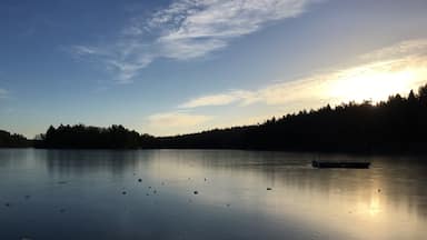 This is the pond within the Velamsund nature preserve south-east of Stockholm. Frozen in December here, but great swimming, farm and exploring nearby. 