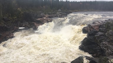 Largest waterfall in the river Kalixälven in north of Sweden. 