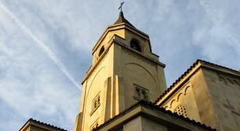 Walk along Gijón's beautiful seafront at sunset to get a breath of fresh sea air in the city. This pretty church is just the icing on the cake. 

More info: http://holayessica.com/2013/09/18/wisw-gijon-sunset/