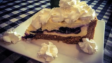 I'm not one to post a lot of food pics, however this lovely piece of lemon blueberry pie is def worth an hour drive to devour. Sernicola's has amazing food and the homemade desserts are to die for. It was a perfect treat after a five mile walk to the Cumberland Tunnel. #foodiefinds